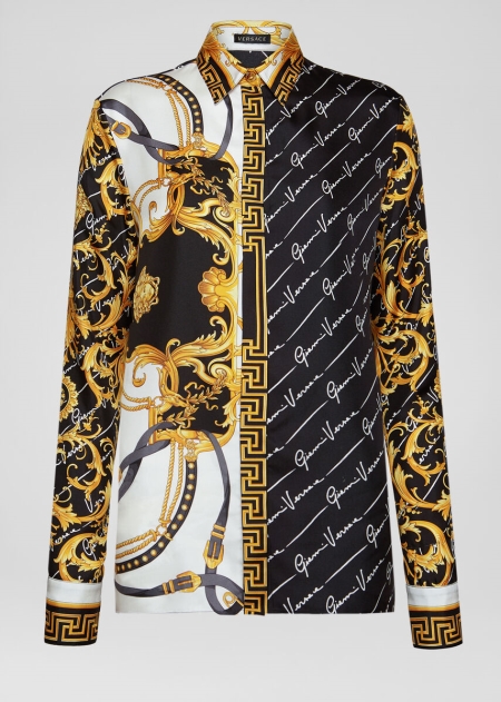 Camasi Versace Versace Barocco Signature Print Silk Dama | LHXMTIP-25